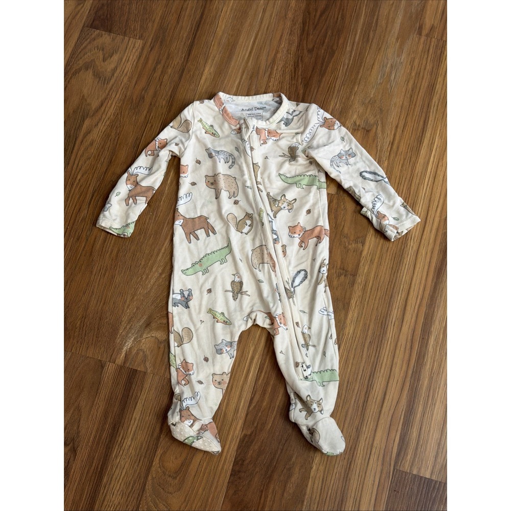 Angel Dear Baby Boys 0-3 Months Animal Friends Footed Sleeper Pajamas VGC